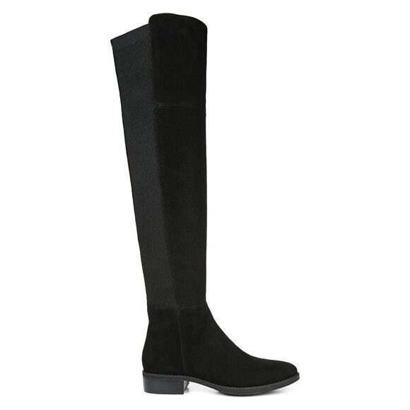 $300 Sam Edelman Pam Over the Knee STRETCH Boot BLACK SUEDE COMFORT 8  (TPO9) - Picture 1 of 8